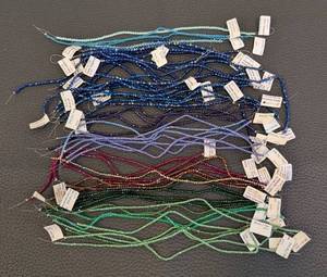 lot 49 image: Collection of 55 Strands 3mm and 4mm Faceted Glass Beads Assorted Colors