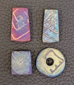 lot 50 image: Set of 4 Raku Ceramic Pendants Assorted Shapes