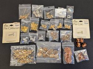 lot 56 image: Assorted Jewelry Making Clasps, Pin Converters, Earrings and Bead Caps Collection