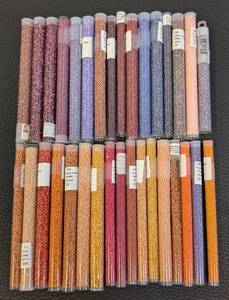 lot 70 image: Collection of 30 Colorful Seed Bead Tubes