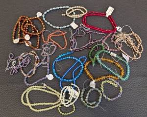 lot 78 image: Collection of 25 Czech Glass Bead Strands Assorted Colors and Shapes