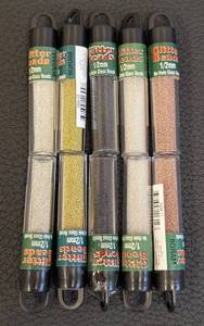 lot 81 image: Set of 10 Tubes 12mm No Hole Glitter Beads Assorted Colors