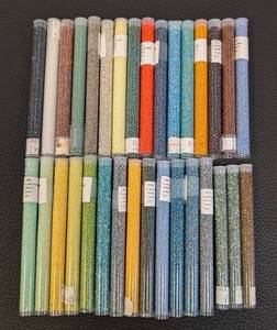 lot 93 image: Collection of 30 Glass Seed Bead Tubes Assorted Colors