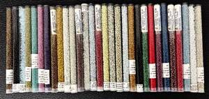 lot 30H image: W - Collection of 30 CB Tubes of Glass Beads Assorted Colors