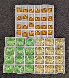 lot 5 image: Swarovski PeridotJonquil 18mm Gold Foiled Crystals - Assorted Lot