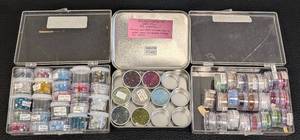 lot 6 image: Swarovski Crystal Beads Assortment - 2.5mm to 8mm in Clear Jars & Tins