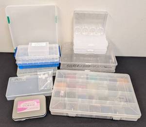 lot 121A image: Bead Storage Organizer Boxes With Assorted Beads - Jewelry Making Supplies