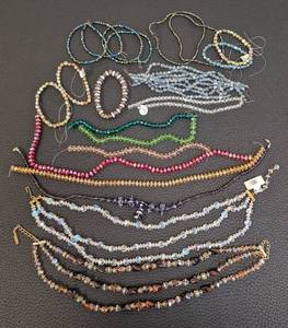 lot 141 image: 29 Faceted Czech Glass Bead Strands, AB Finish - Multi-Color