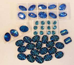 lot 168 image: Swarovski SC6850 Sapphire 18x13 mm Oval Crystal Stone - Swarovski Elements