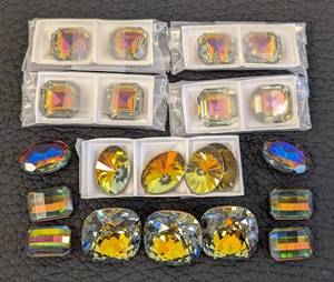 lot 189 image: Swarovski Crystal Cabochons - Assorted Colors, 34 in Diameter
