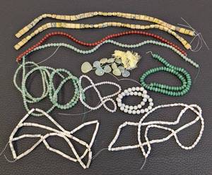 lot 192 image: Assorted Stone Beads Strands - 16-Strand Lot