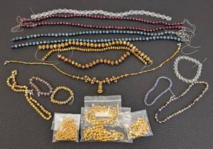lot 203 image: 19 Czech Glass Bead Strands - Faceted, Assorted Colors