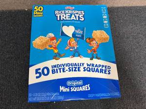 lot 141 image: Box of Mini Rice Krispie Treats