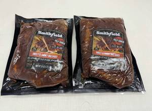 lot 232 image: 2x 12 Slab St. Louis Style Spareribs(fully cooked)-Sweet & Smoky BBQ Sauce