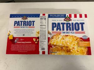 lot 102 image: 3x Brew Pub Patriot Thin Crust Cheese Pizza