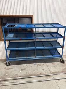 lot 1477 image: Blue Metal Rolling Storage Cart