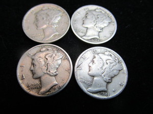 lot 30 image: Mercury Dimes 1942 -1943