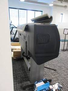 HP DESIGN JET LARGE FORMAT PRINTER WITH PAPER AND INK