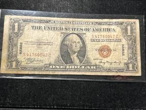 lot 64 image: 1935A US $1 HAWAII NOTE