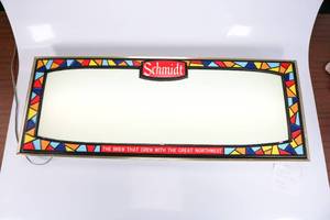 lot 52 image: Schmidt Light Up Beer Advertising Sign (Lights up) Size 39 x 15.5