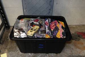 lot 226 image: Model Kit Parts and Pinewood Derby Cars