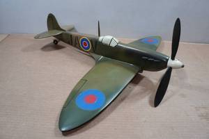 lot 65 image: Wooden Painted Model Airplane