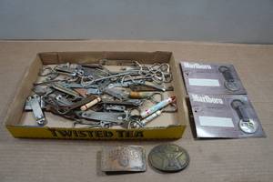 lot 75 image: Vintage Bottle Openers and Belt Buckles