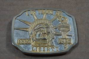 lot 191 image: Vintage Gold Tone 100 Years of Liberty Belt Buckle