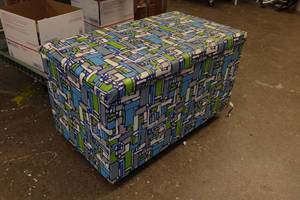 lot 245 image: Abstract Ottoman with Storage