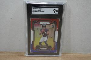 lot 12 image: 2023 Panini Prizm CJ Stroud RedWhiteBlue Rookie Football Card - SGC 9