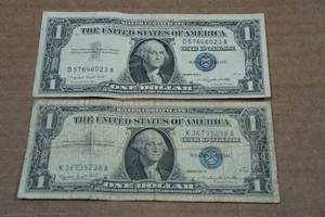 lot 25 image: 1957 A $1 US Silver Certificates