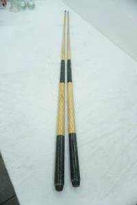 lot 217 image: 2 Vintage Pool Cues
