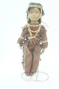lot 224 image: Collectible Native American Porcelain Doll. 17 tall. Unique 1-5000