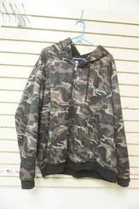 lot 233 image: Mens Camo Zip-Up Sweatshirt. Open Trails Size 2XL