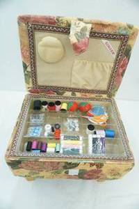 lot 34 image: NEW Singer Floral Fabric Sewing Bench