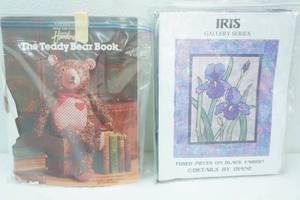 lot 42 image: NEW Quilting Kits. Wild Iris Wall Hanging. & The Teddy Bear Book