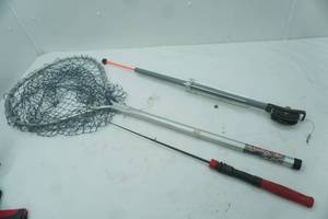 lot 92 image: Fishing Net, Ice Fishing Jig, Tip Up Type Device