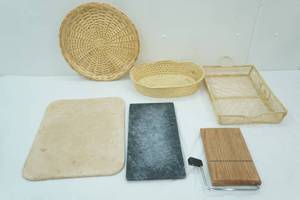 lot 112 image: Baking Stone, Stone Cutting Board, Slicing Cutting Board, Serving Baskets