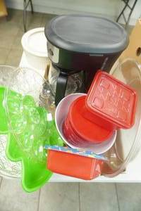 lot 116 image: Coffee Pot, Tupperware, Serving Trays