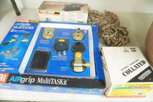 lot 117 image: Planters, Nails, Tools, Sander, Rope