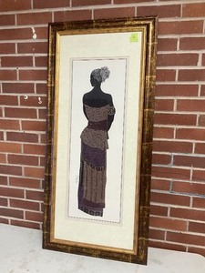 lot 9 image: Silhouette Woman Framed Art Picture.