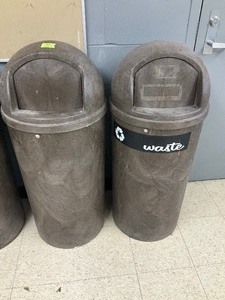 lot 49 image: Lot of 2 Rubbermaid trash cans