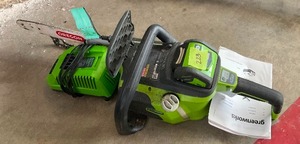 lot 223 image: Greenworks cordless chainsaw