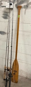 lot 344 image: Fishing poles and paddle