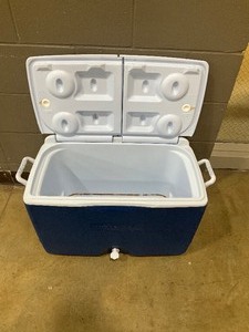 lot 355 image: Rubbermaid rolling cooler
