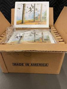 lot 48 image: Mourning Dove Prints - Framed Woodland Scene with Birds (Set of Prints)