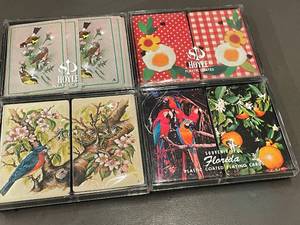 Hoyle Plastic Coated Playing Cards - Lot of 4 (Birds & Florida Souvenir Designs)