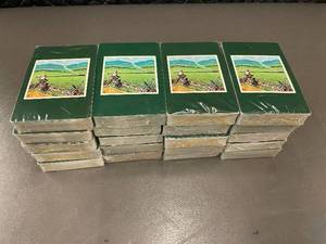 lot 57 image: Playing Card Deck Lot - 25 Decks 24 Green Scenic Tuck Boxes  1 Joker White Box