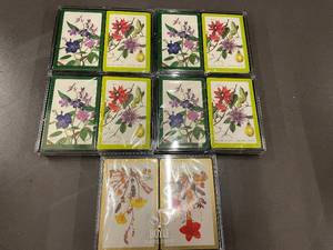lot 58 image: Hoyle Plastic Coated Playing Cards - Botanical Flower Illustrations (Lot of 10)