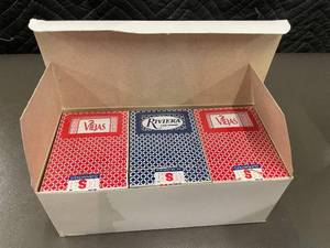 lot 59 image: PGC Hoyle Professional Gambling Cards - 3 Deck Lot (Viejas Red x2, Riviera Las Vegas) - Poker Size